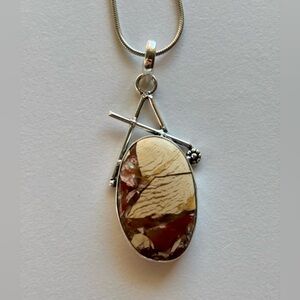 Brecciated Mookaite Pendant Necklace – Sterling Silver (.925)